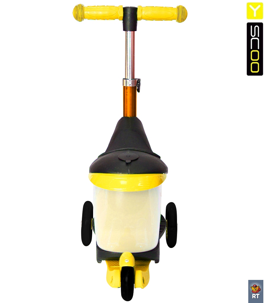 Каталка-самокат 3 в 1 Y-Scoo Mini Jump&Go, желтый  
